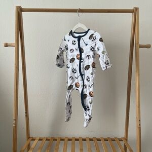 Mud Pie Sports Print Kids One Piece - White and Brown